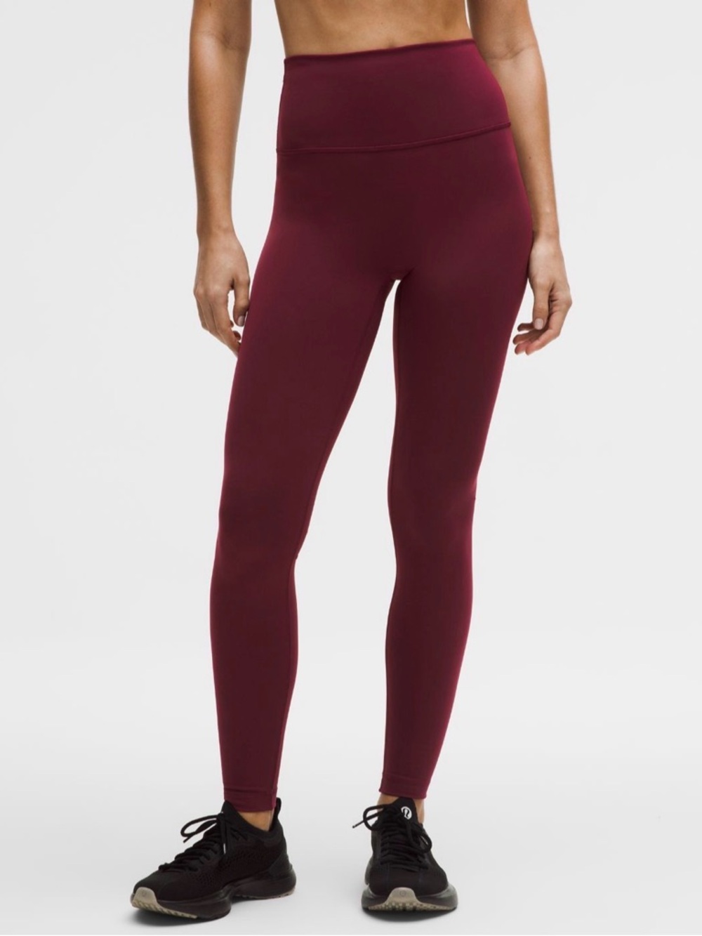 Lululemon Wunder Train No Line HR Tight 28” Sz 8 Burgundy Bay NWT
